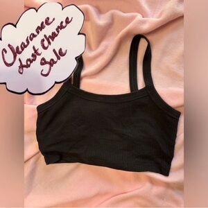 ALO Yoga XS Black Ribbed Lightweight Tank Sports Bra